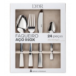Faqueiro 24 Peças Montenegro Aço Inox Lyor